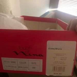 Brand new silver wedding wedges